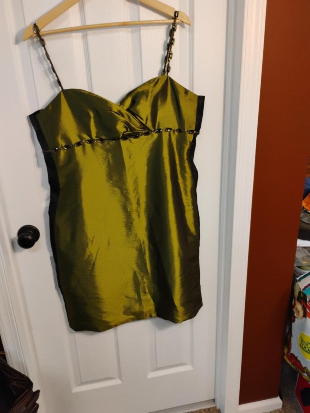 NWT Lazaro Style 3921 Jeweled Cocktail Dress Green Size 12